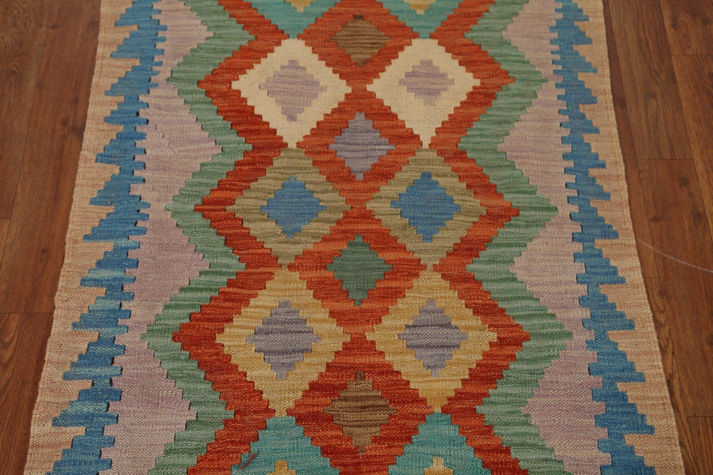 Colorful Geometric Kilim Area Rug 3x4