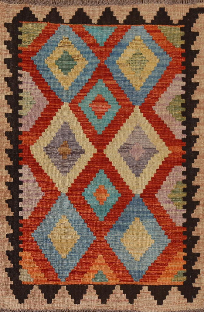 Geometric Kilim Oriental Area Rug 3x4