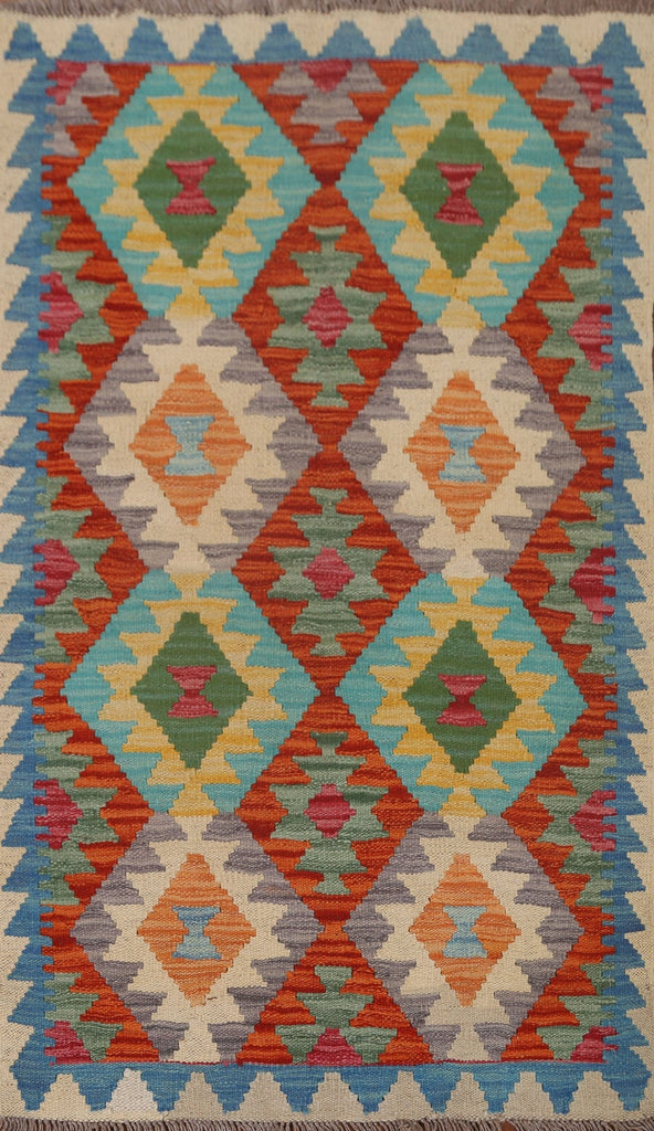 Geometric Kilim Oriental Area Rug 3x4