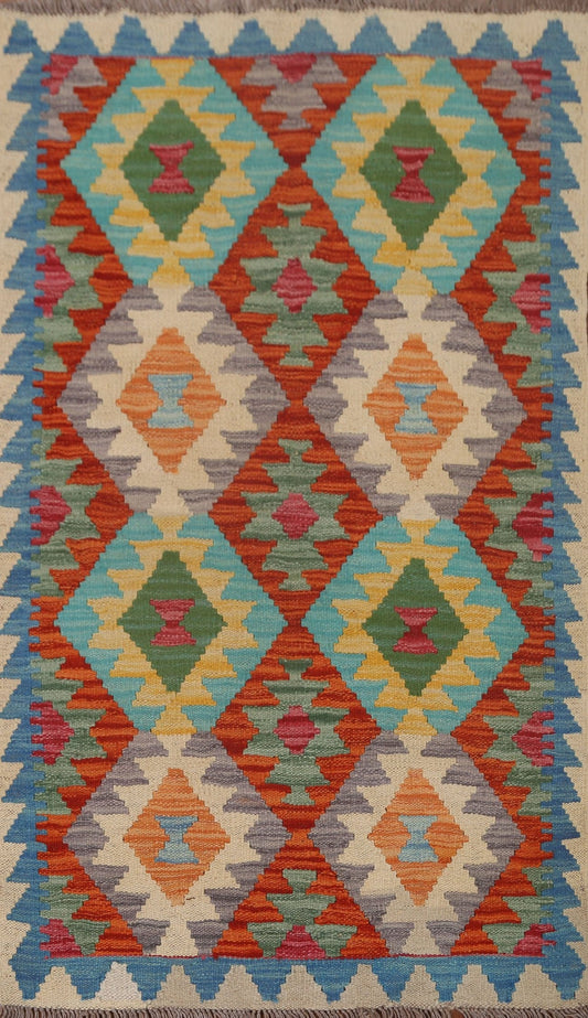 Geometric Kilim Oriental Area Rug 3x4