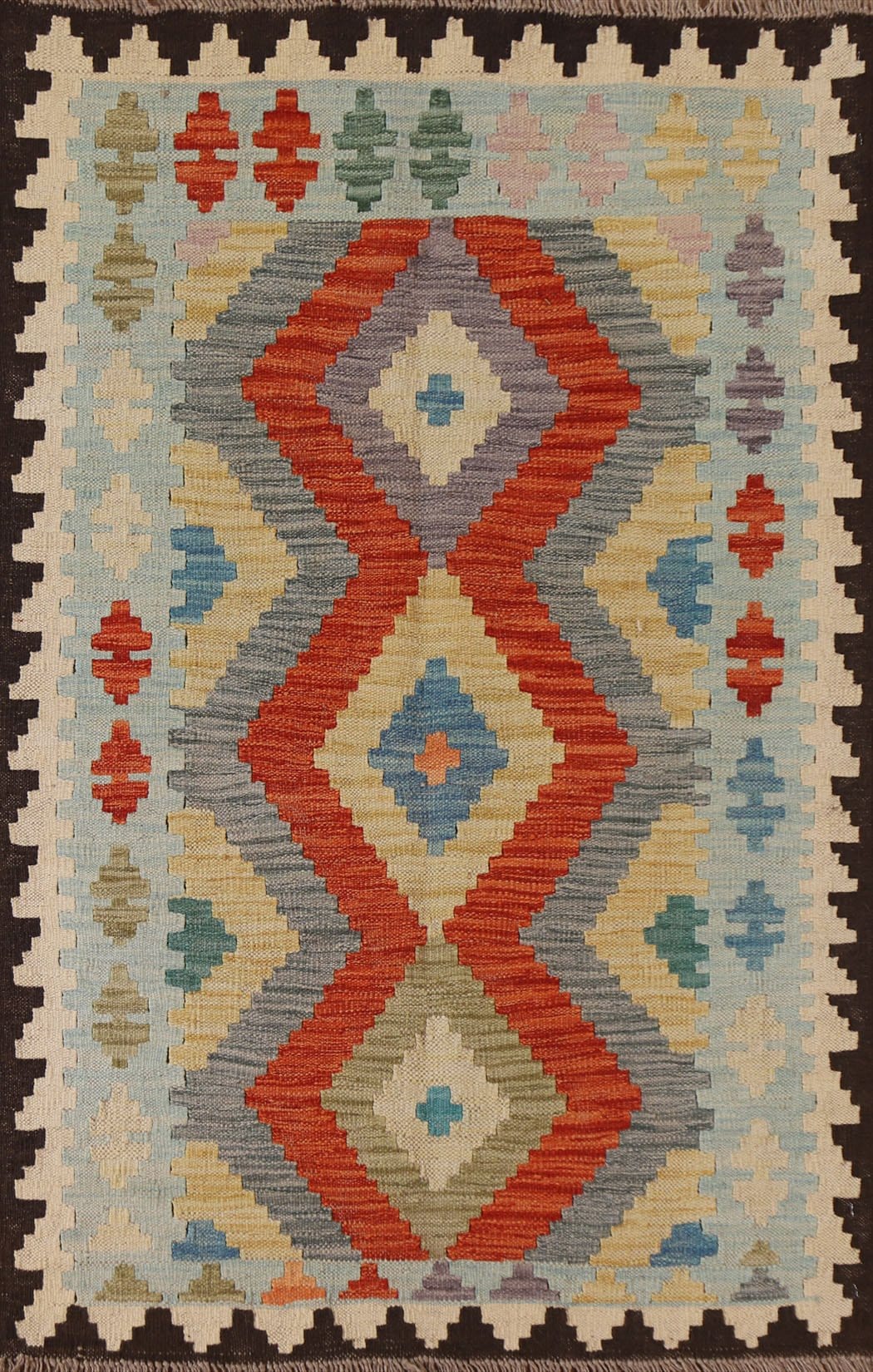 Handmade Kilim Geometric Area Rug 3x4