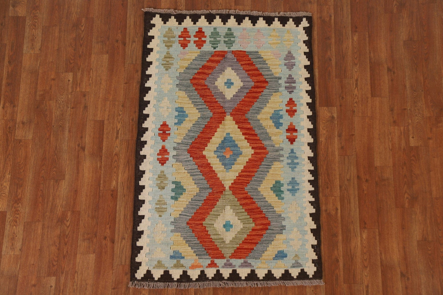 Handmade Kilim Geometric Area Rug 3x4