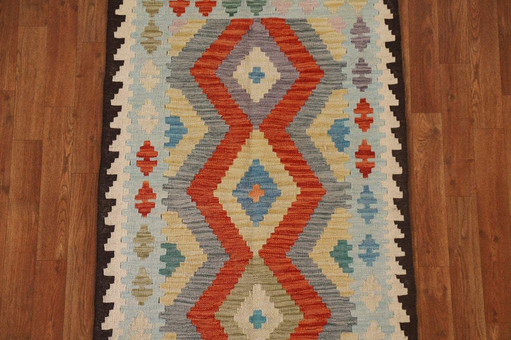 Handmade Kilim Geometric Area Rug 3x4