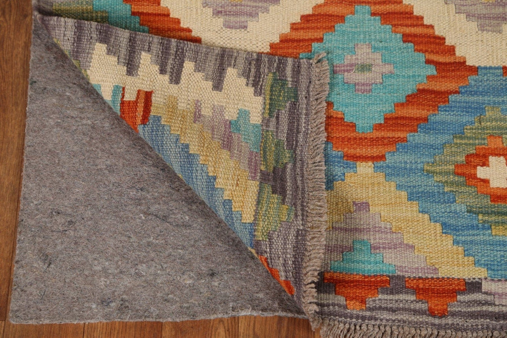 Hand-Woven Wool Kilim Area Rug 3x4