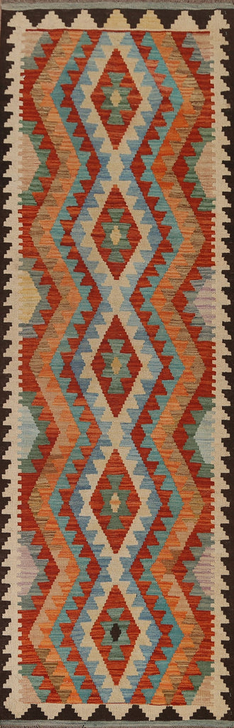 Geometric Kilim Oriental Runner Rug 3x9