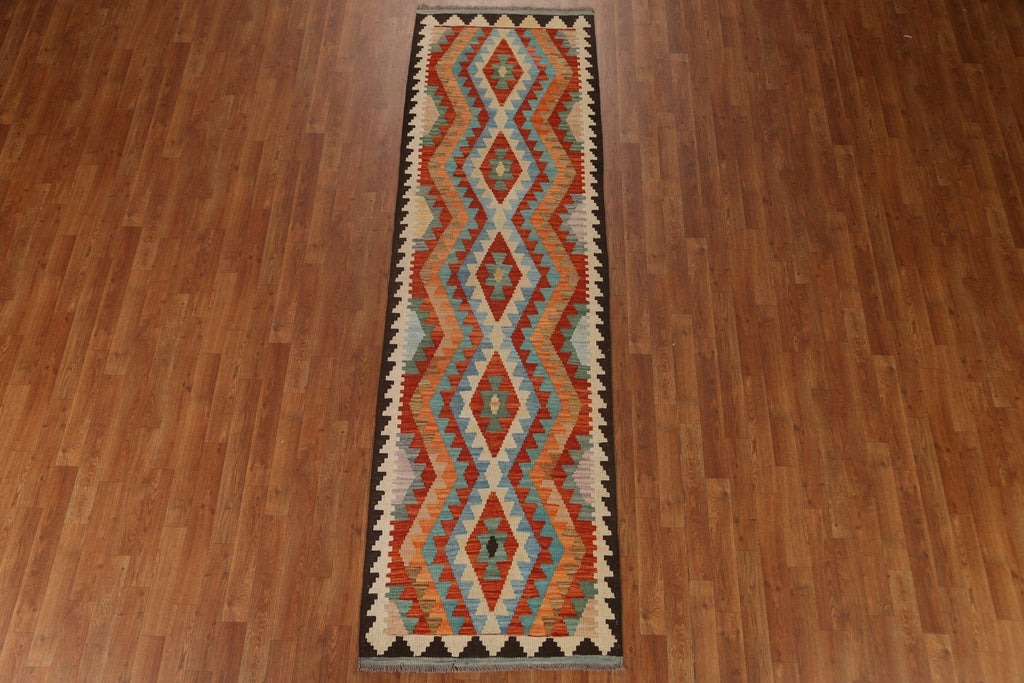 Geometric Kilim Oriental Runner Rug 3x9