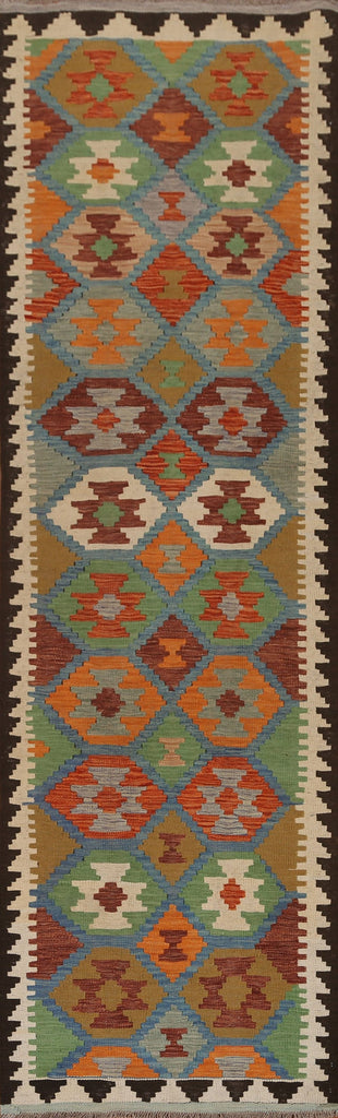 Geometric Kilim Oriental Runner Rug 3x10