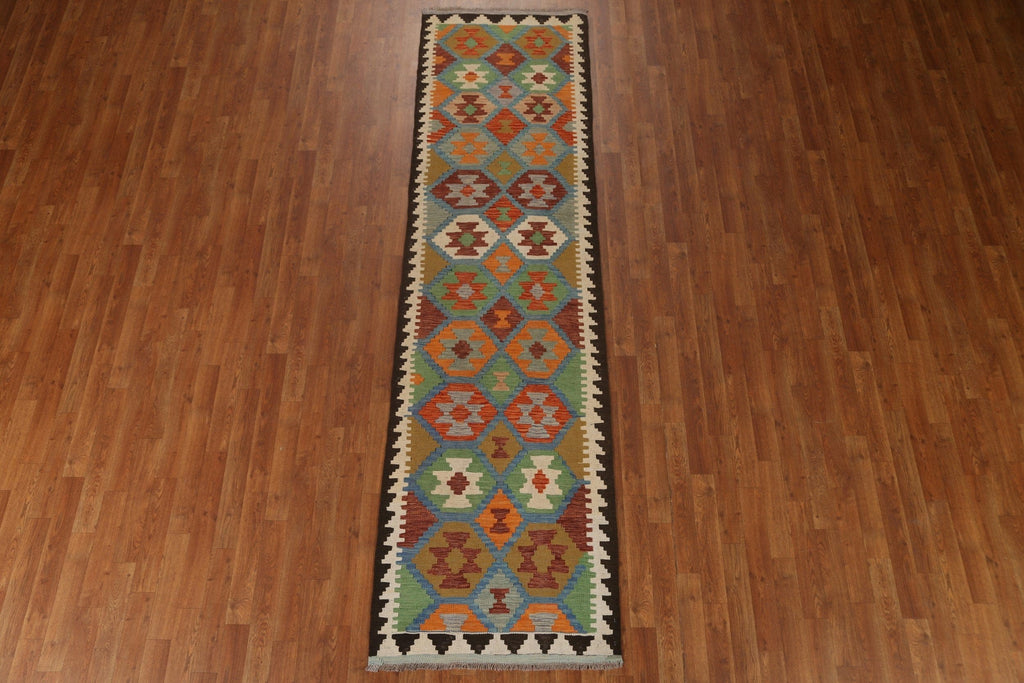 Geometric Kilim Oriental Runner Rug 3x10