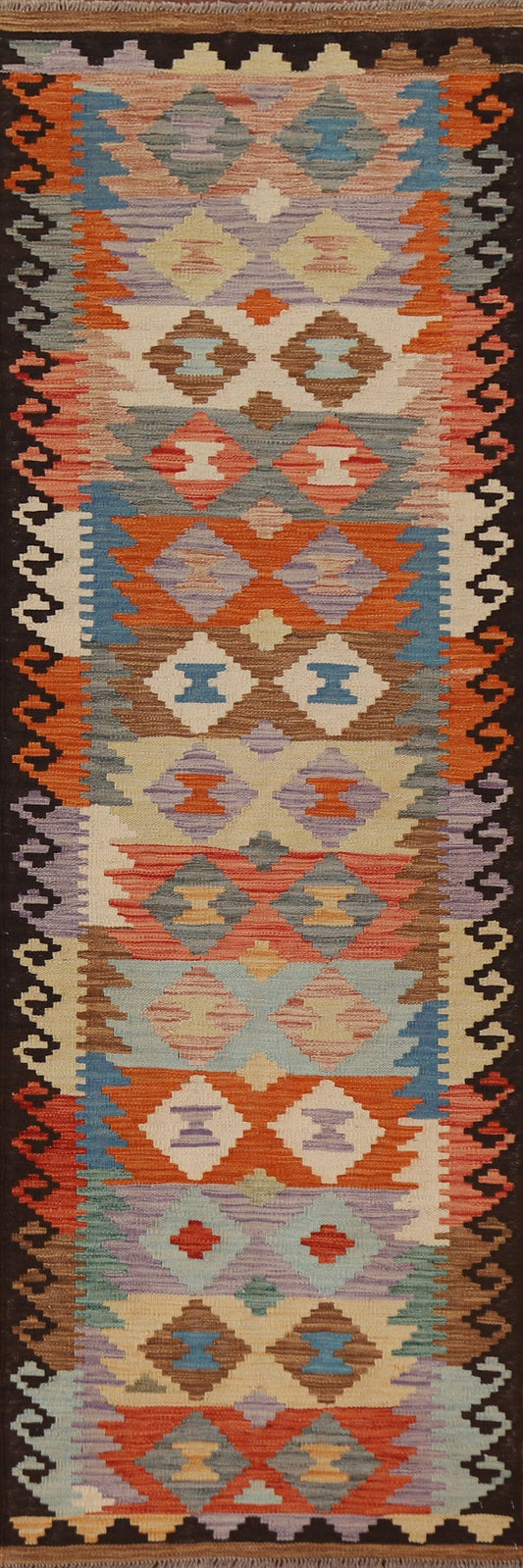 Geometric Kilim Oriental Runner Rug 3x9