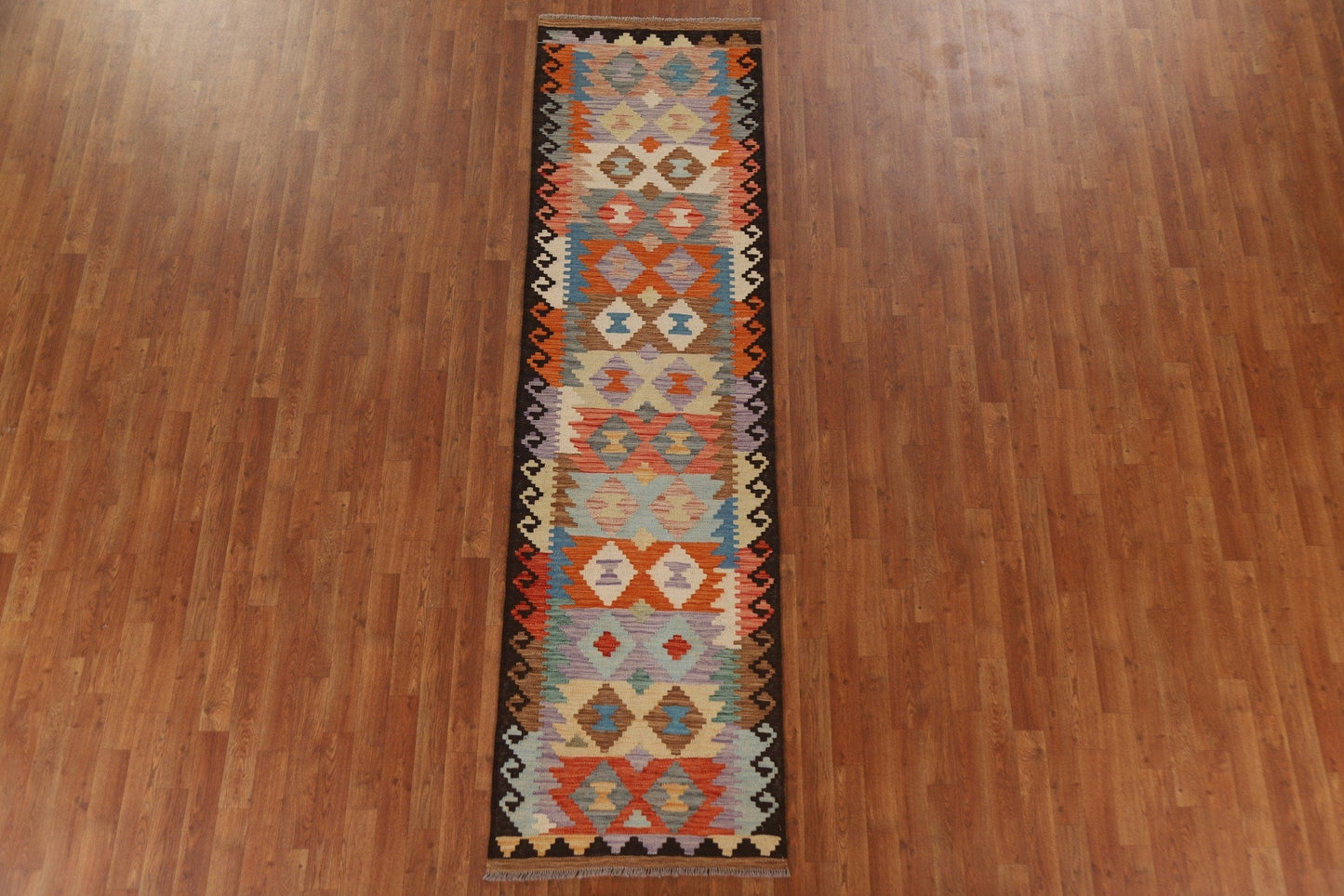 Geometric Kilim Oriental Runner Rug 3x9