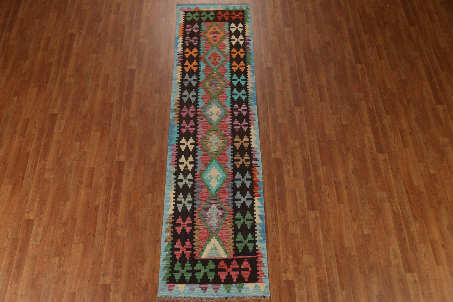 Geometric Kilim Oriental Runner Rug 3x10