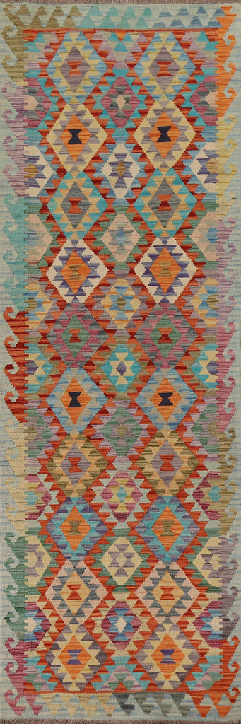 All-Over Kilim Oriental Runner Rug 3x9