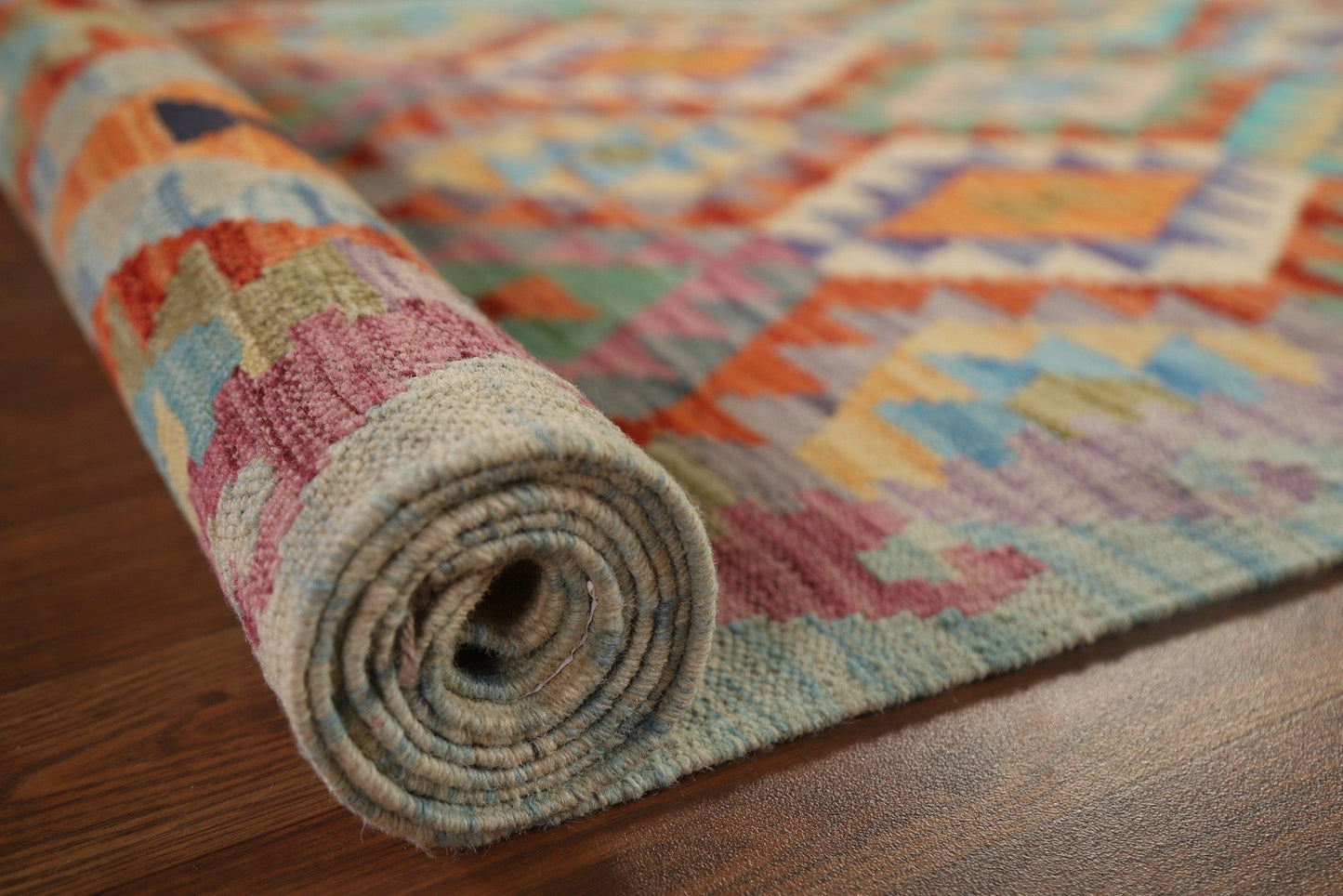 All-Over Kilim Oriental Runner Rug 3x9