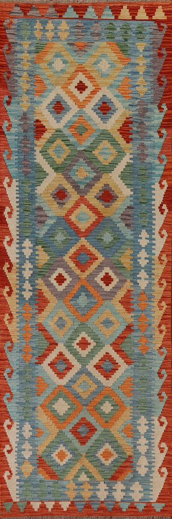 Geometric Kilim Oriental Runner Rug 3x9