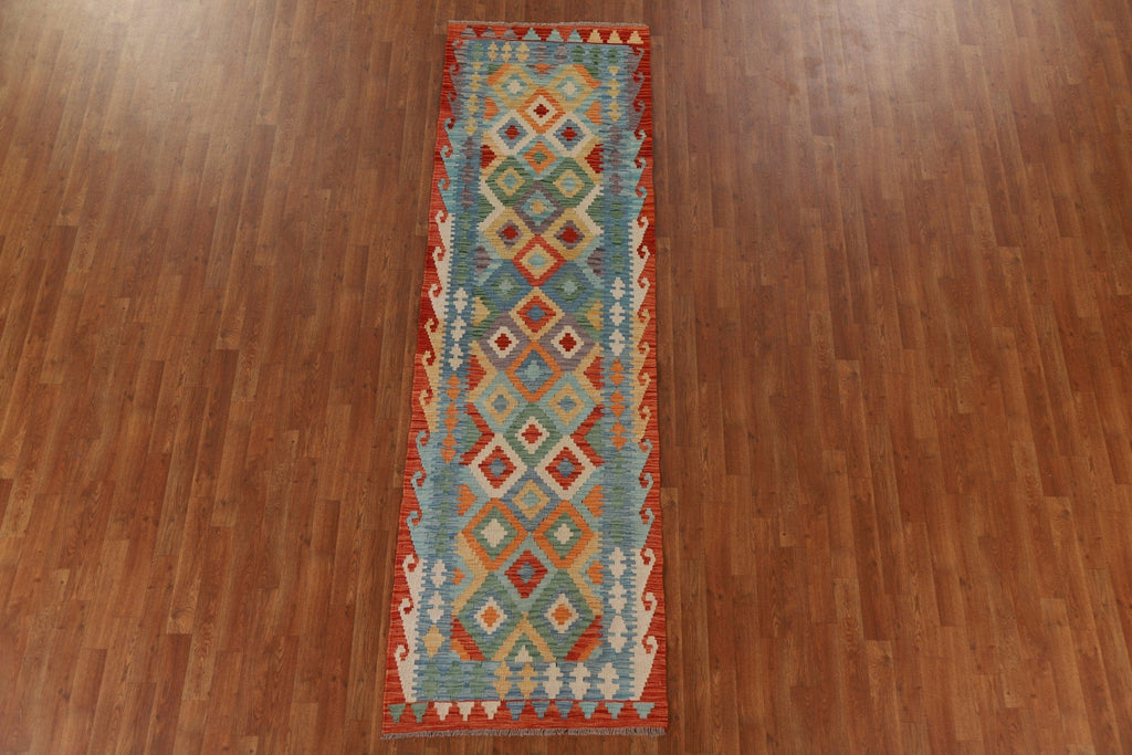 Geometric Kilim Oriental Runner Rug 3x9