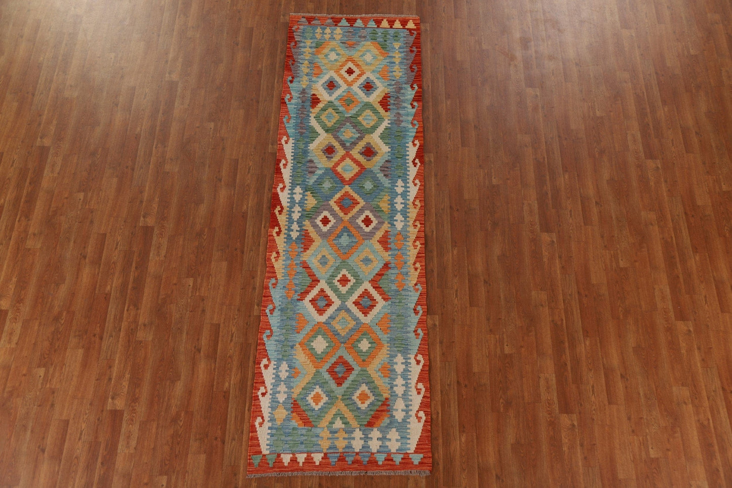 Geometric Kilim Oriental Runner Rug 3x9