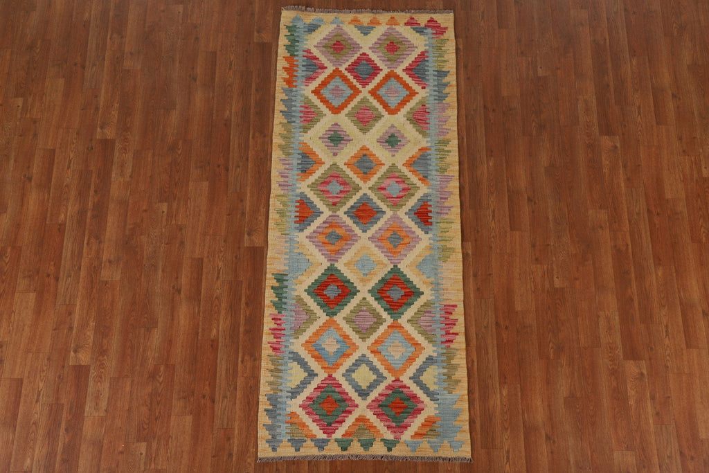 Geometric Kilim Oriental Runner Rug 3x7