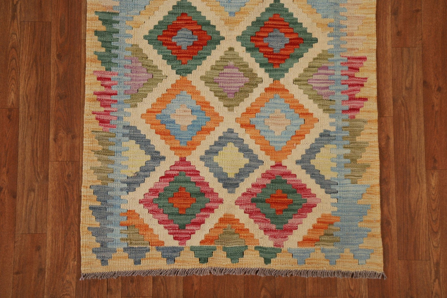 Geometric Kilim Oriental Runner Rug 3x7