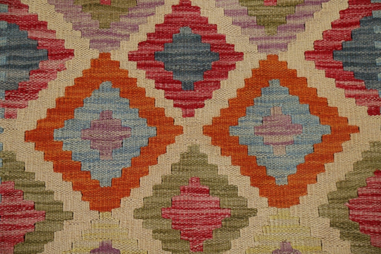 Geometric Kilim Oriental Runner Rug 3x7