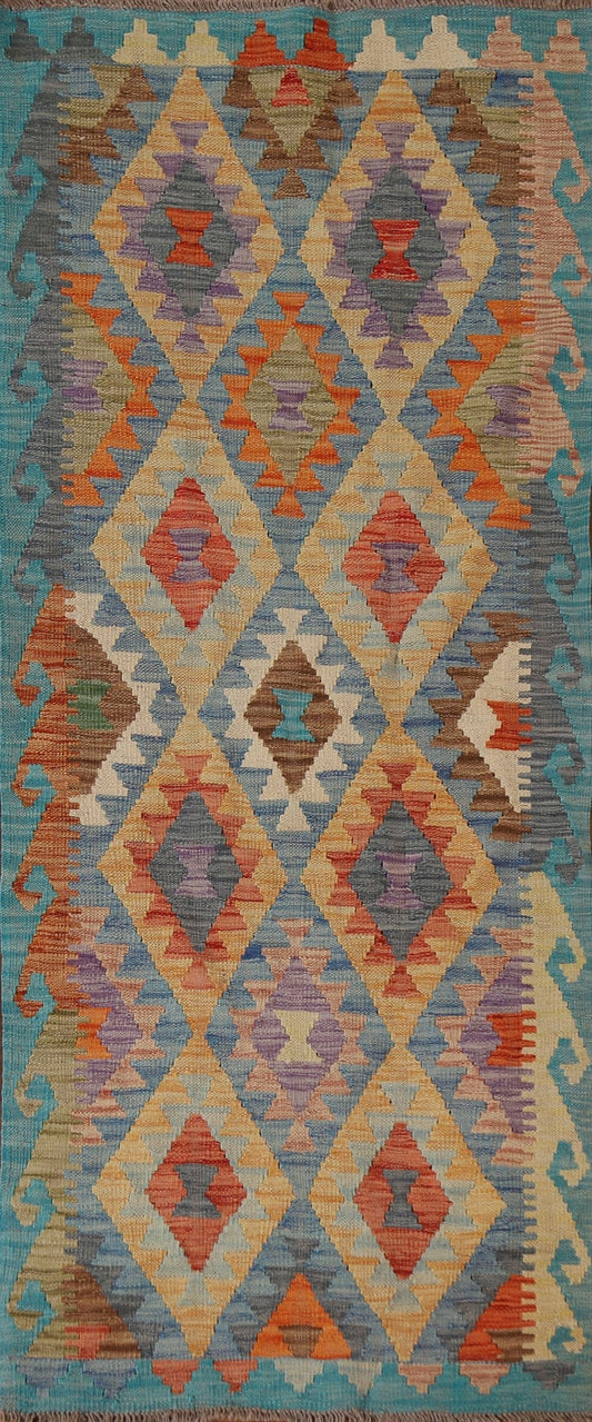 Geometric Kilim Oriental Runner Rug 3x7