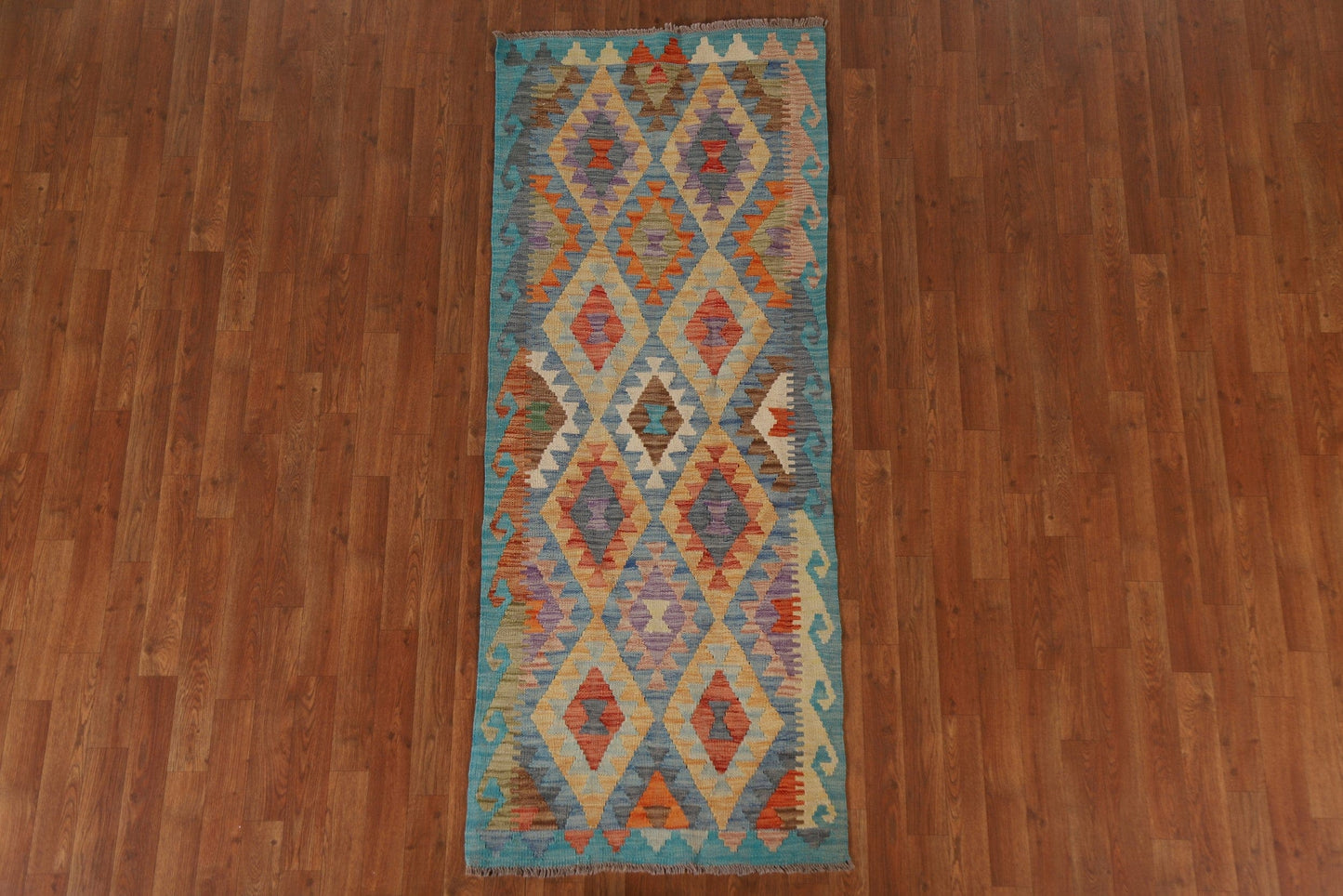 Geometric Kilim Oriental Runner Rug 3x7