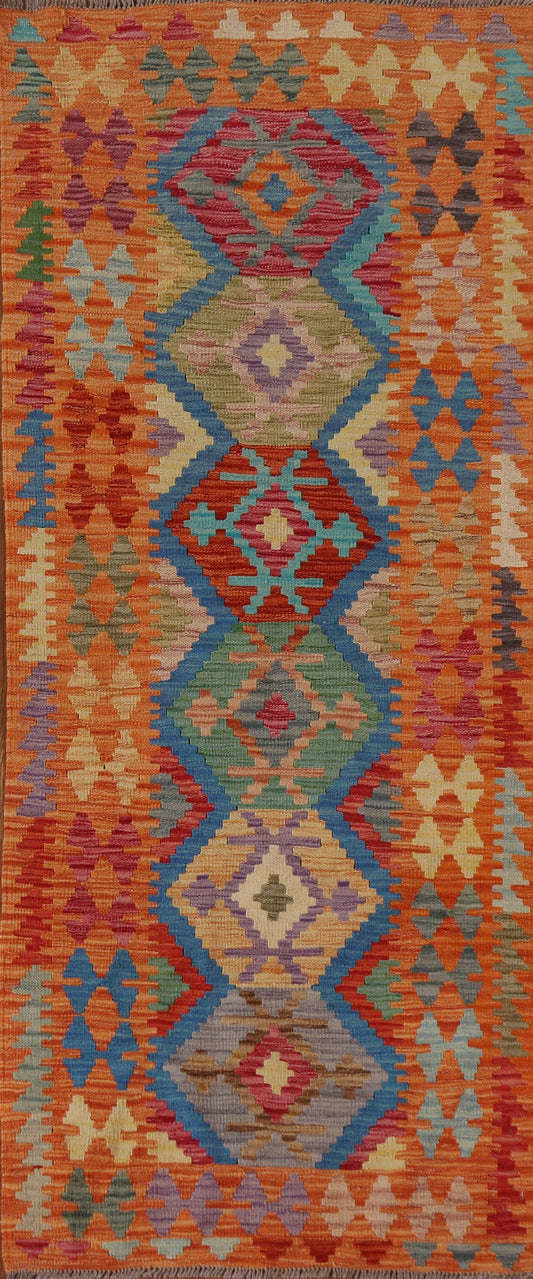 Geometric Kilim Runner Rug 3x7