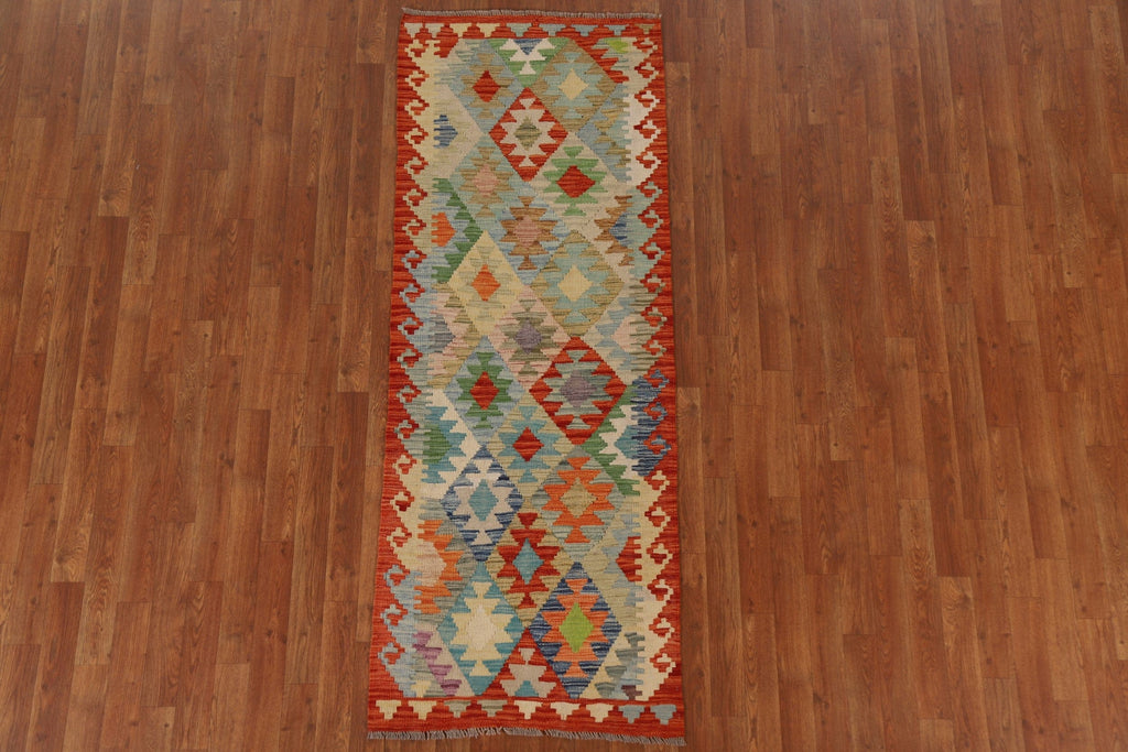 Geometric Kilim Oriental Runner Rug 3x7