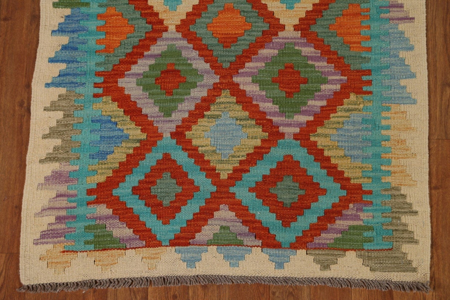 Geometric Kilim Oriental Runner Rug 3x7