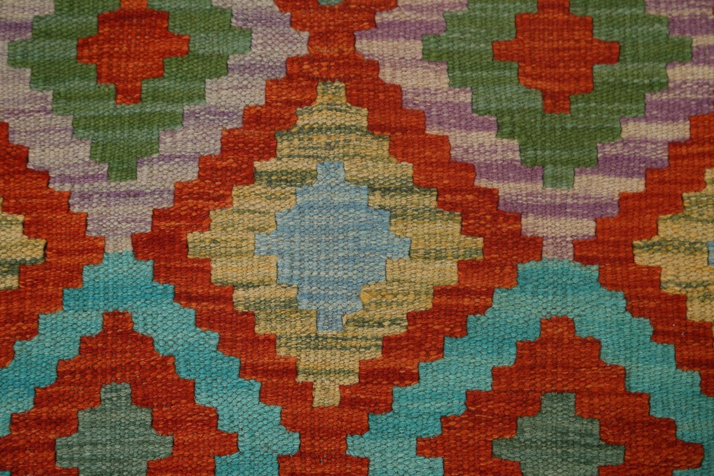 Geometric Kilim Oriental Runner Rug 3x7