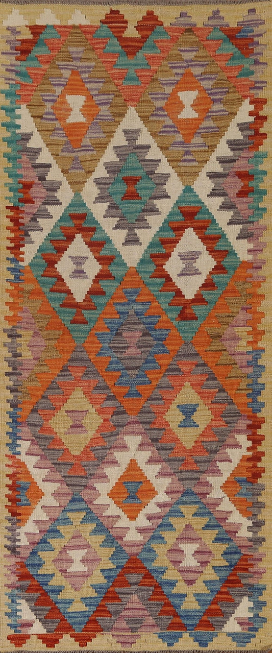 Geometric Kilim Oriental Runner Rug 2x6