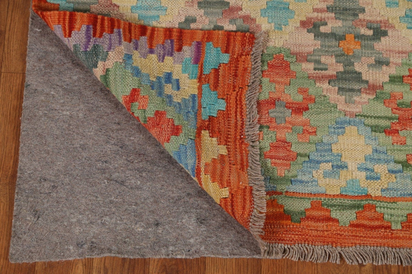 All-Over Kilim Geometric Runner Rug 3x7