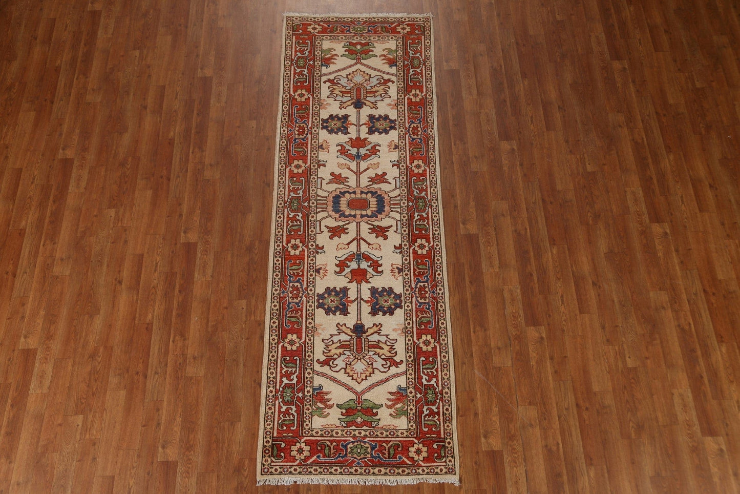 Vegetable Dye Heriz Serapi Oriental Runner Rug 3x8