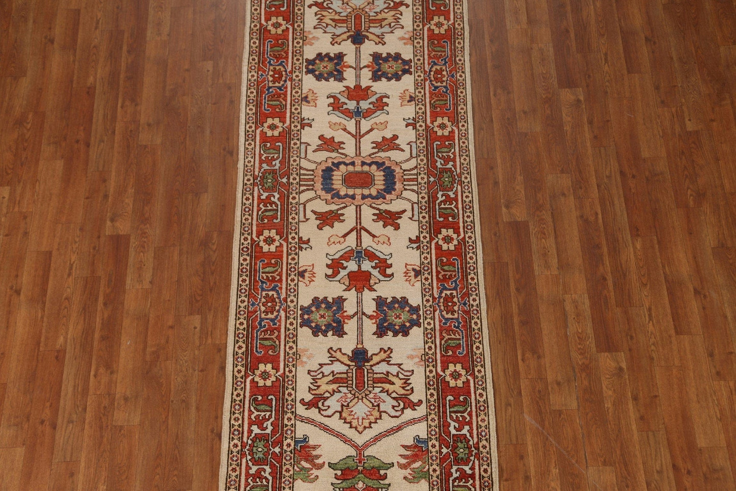 Vegetable Dye Heriz Serapi Oriental Runner Rug 3x8