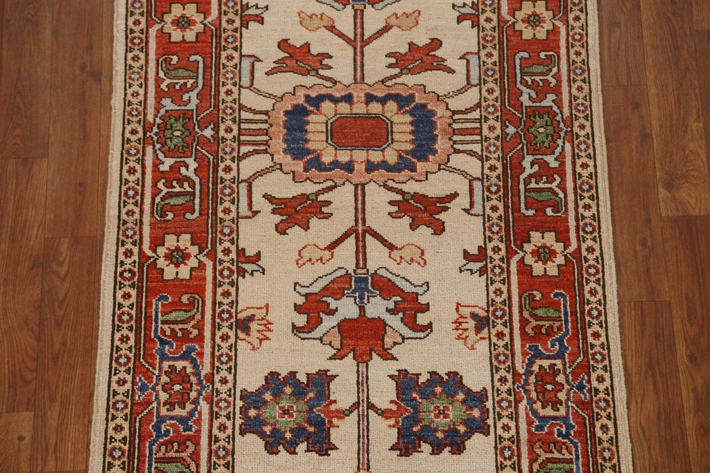 Vegetable Dye Heriz Serapi Oriental Runner Rug 3x8