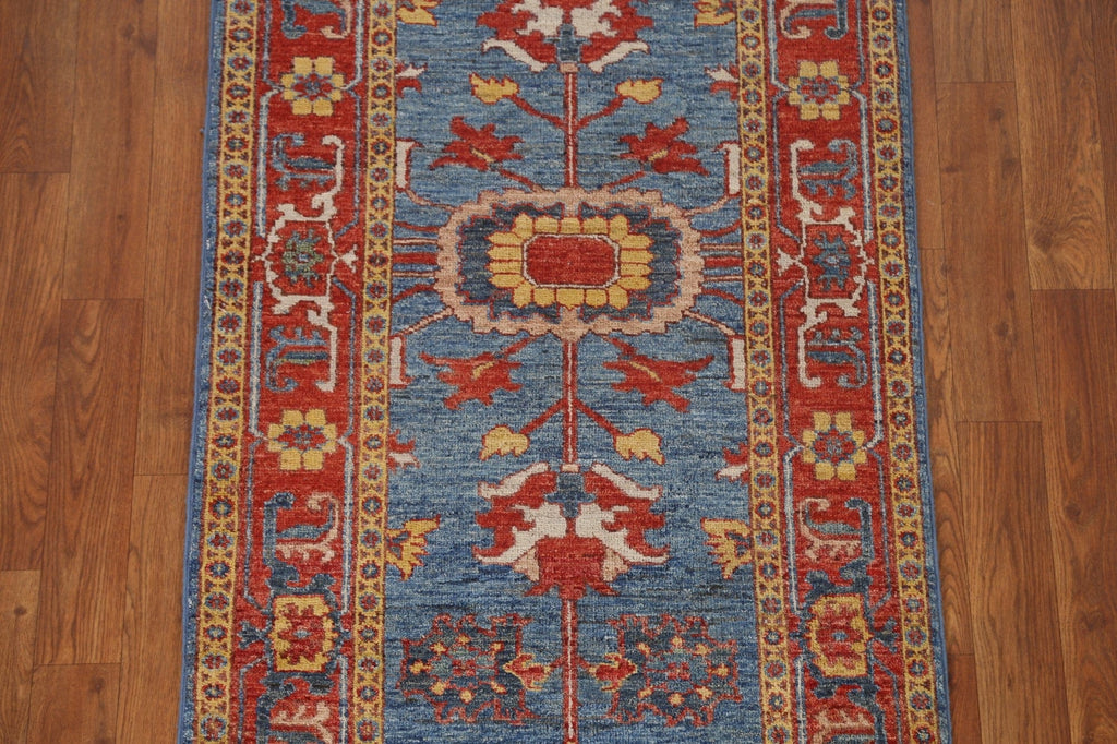 Vegetable Dye Heriz Serapi Oriental Runner Rug 2x8