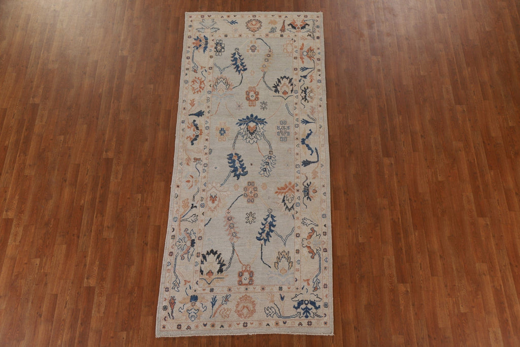 Vegetable Dye Oushak Wool Runner Rug 4x9