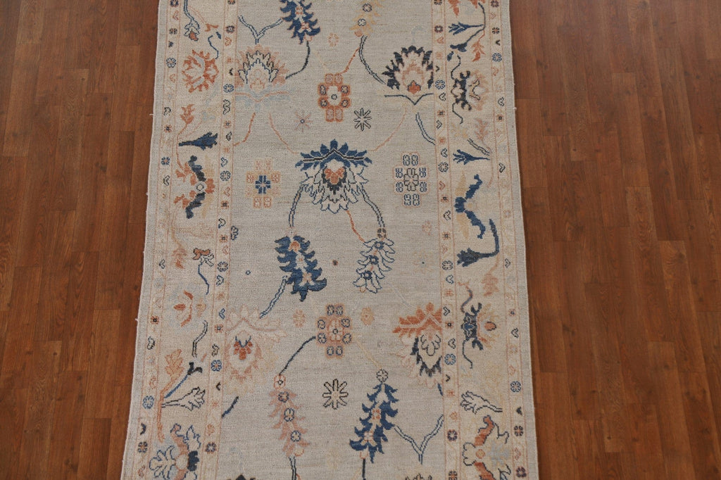 Vegetable Dye Oushak Wool Runner Rug 4x9