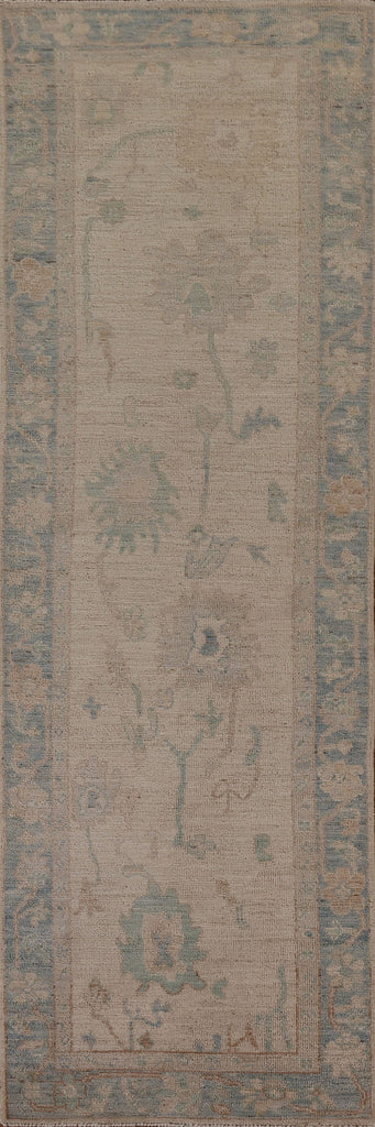 Vegetable Dye Oushak Oriental Runner Rug 3x10