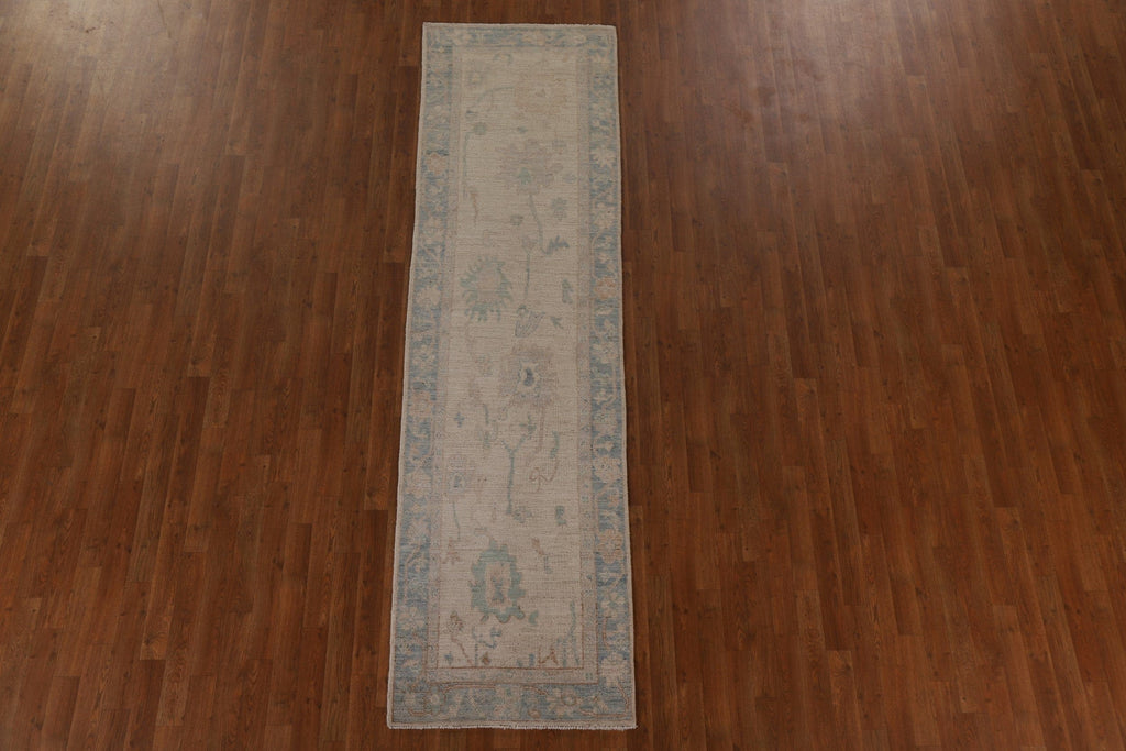 Vegetable Dye Oushak Oriental Runner Rug 3x10