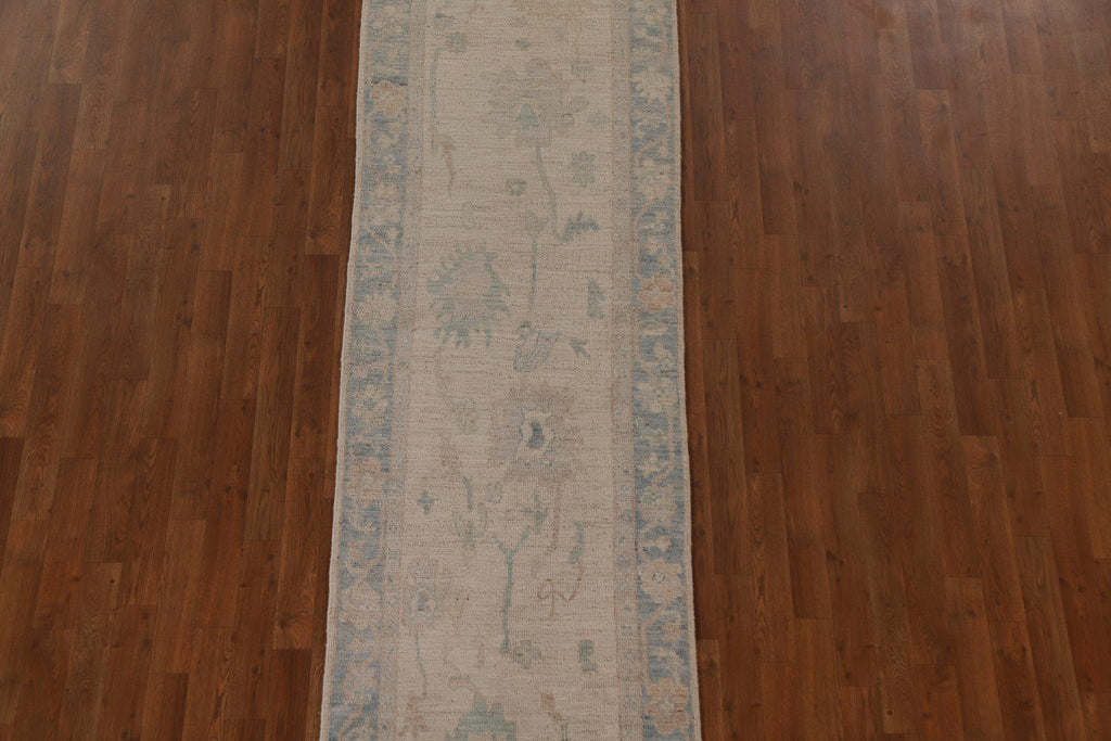 Vegetable Dye Oushak Oriental Runner Rug 3x10