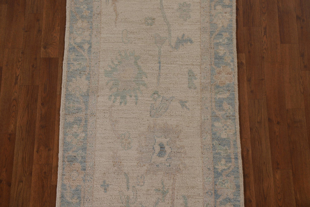 Vegetable Dye Oushak Oriental Runner Rug 3x10