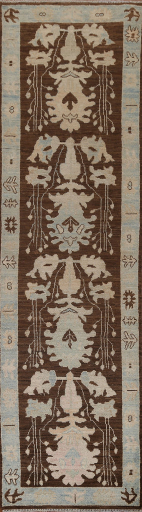 Vegetable Dye Oushak Wool Runner Rug 3x10