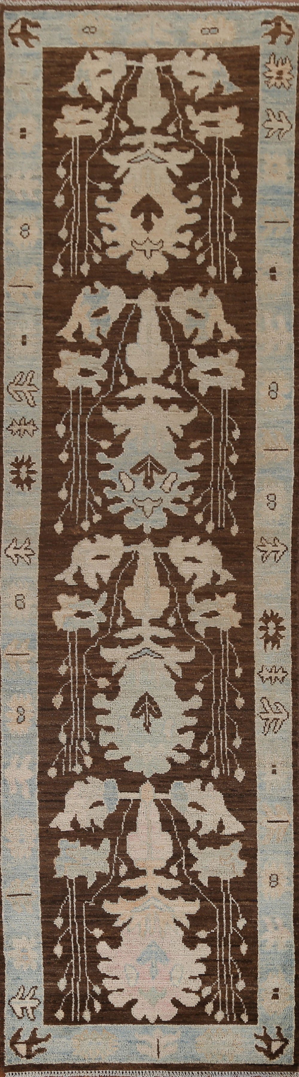 Vegetable Dye Oushak Wool Runner Rug 3x10