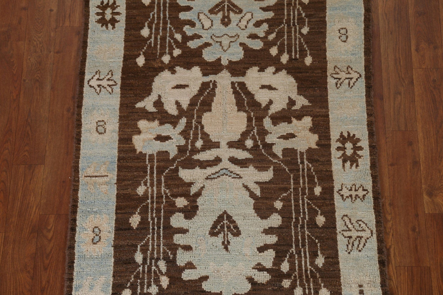 Vegetable Dye Oushak Wool Runner Rug 3x10