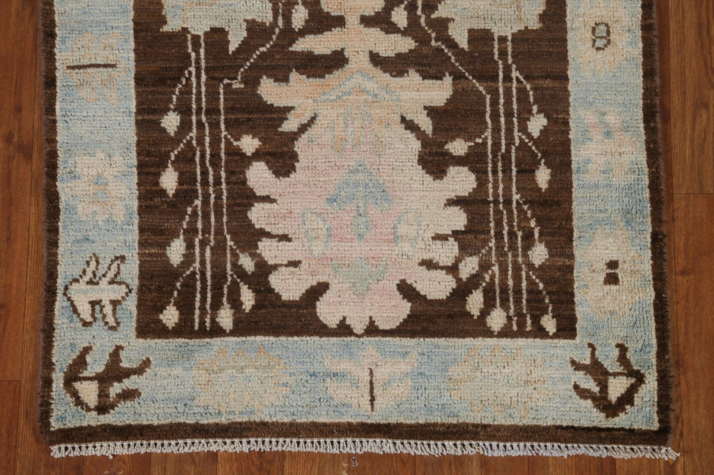 Vegetable Dye Oushak Wool Runner Rug 3x10