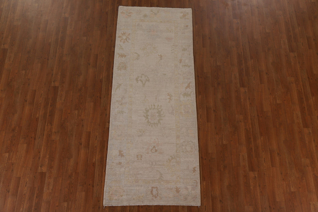 Vegetable Dye Oushak Oriental Runner Rug 3x8