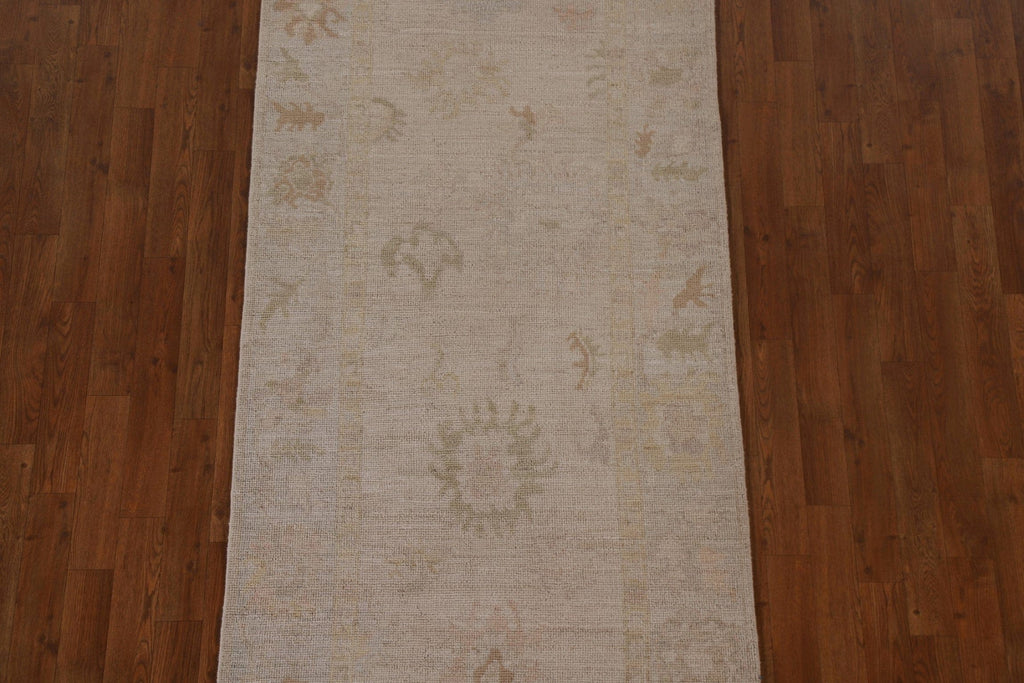 Vegetable Dye Oushak Oriental Runner Rug 3x8