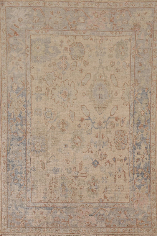 Vegetable Dye Oushak Wool Area Rug 5x7