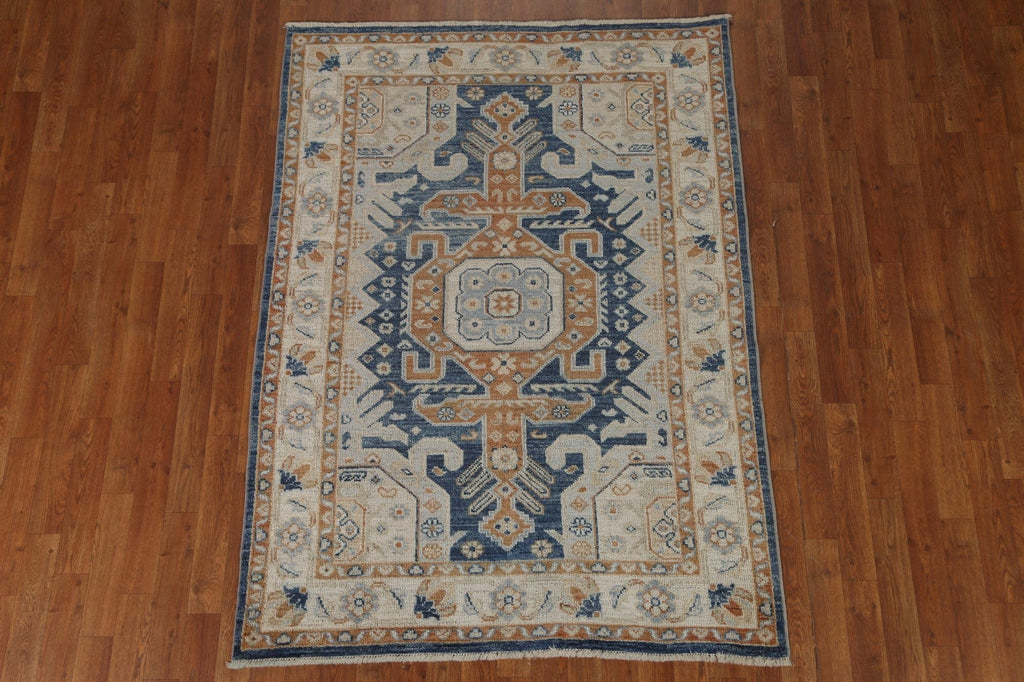 Vegetable Dye Oushak Turkish Area Rug 4x6