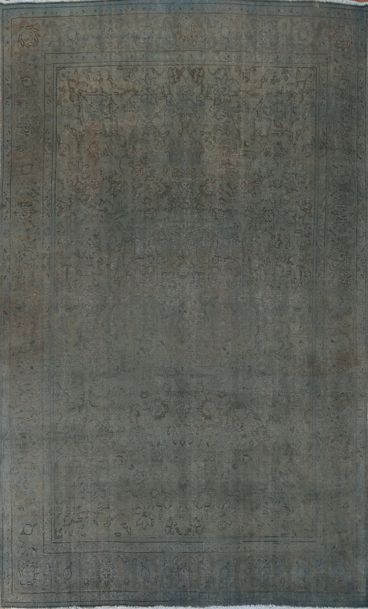 Distressed Over-Dyed Tabriz Persian Area Rug 8x11